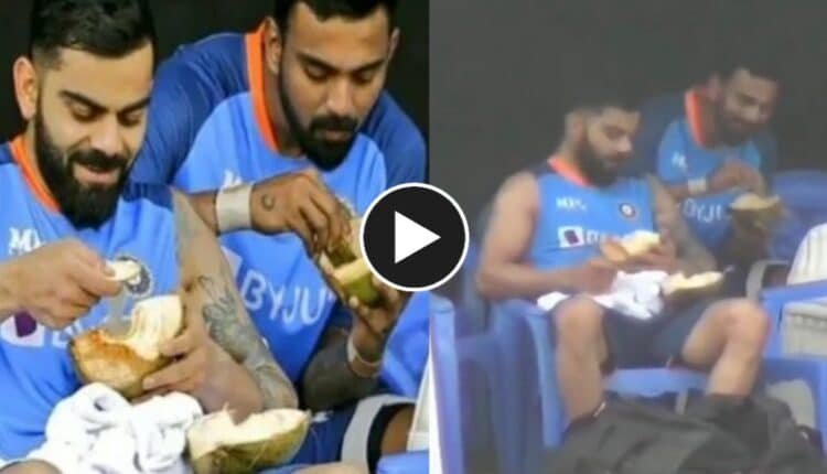 Virat Rahul eating coconut